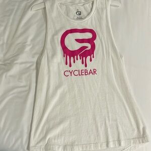 Pink CycleBar dripping logo tank